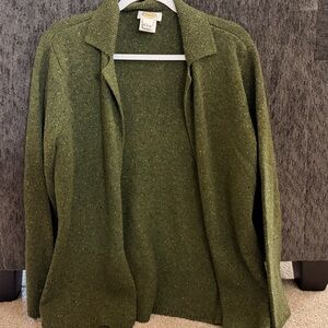 Talbots Olive Knit Cardigan